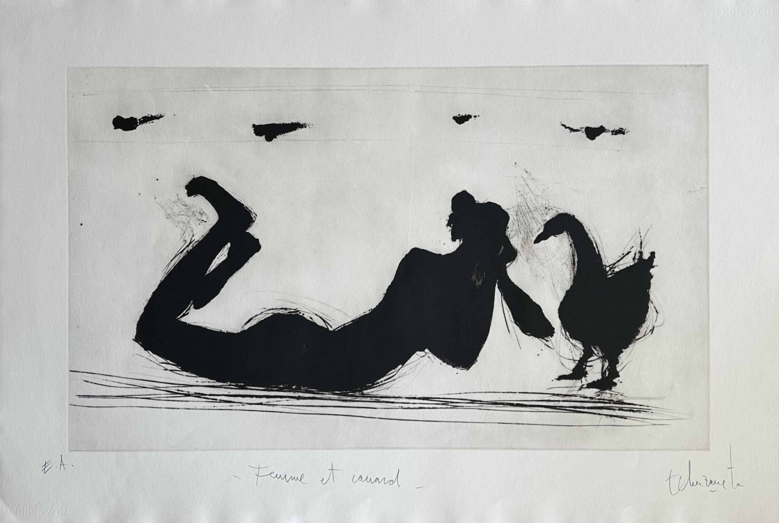 Alfredo Echazarreta "Femme et Canard"
